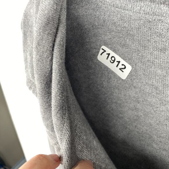 EILEEN FISHER Sweater L Organic Cotton Snap Front Cardigan Oversized Gray - Picture 13 of 13